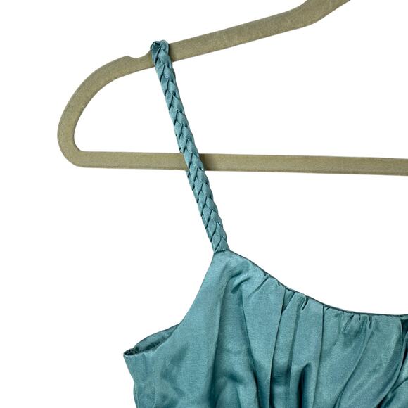 Y2K Babydoll Cami Top Womens Medium Empire Waist Glam Fairy Satin Braided Straps - Picture 3 of 8